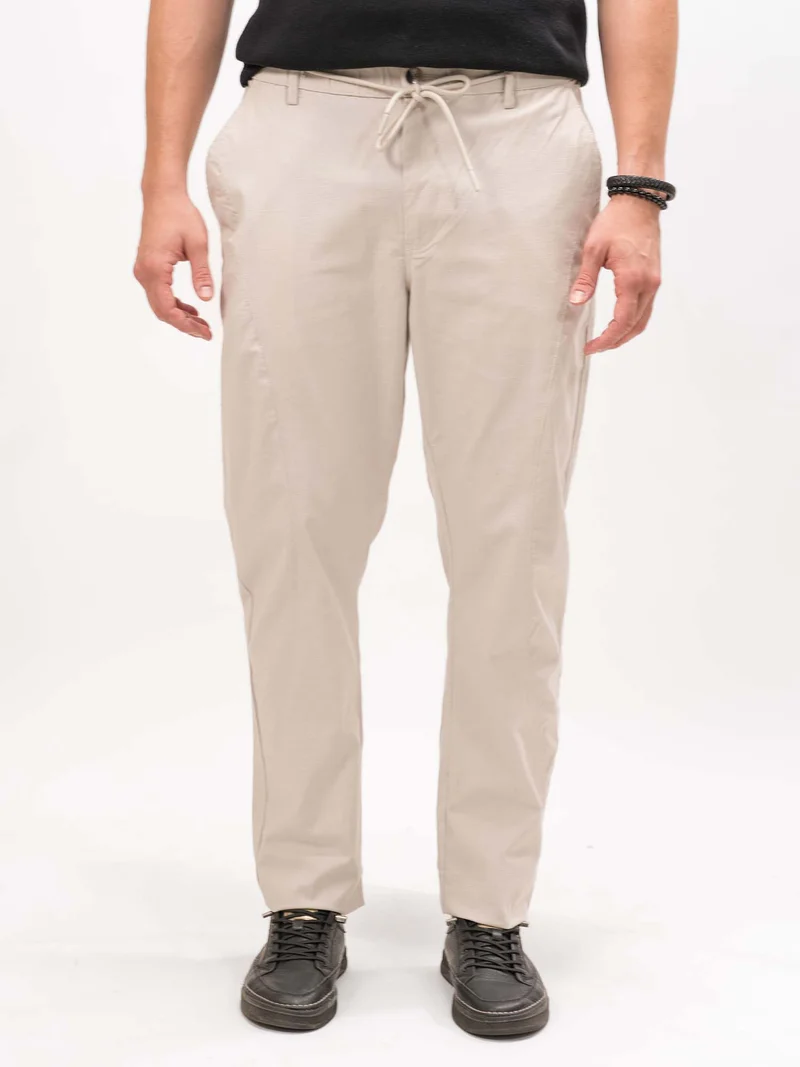 Maniac  Maniac Mens Cut and Sew Solid Light Grey Cotton Trackpant for Men | Best Price UAE